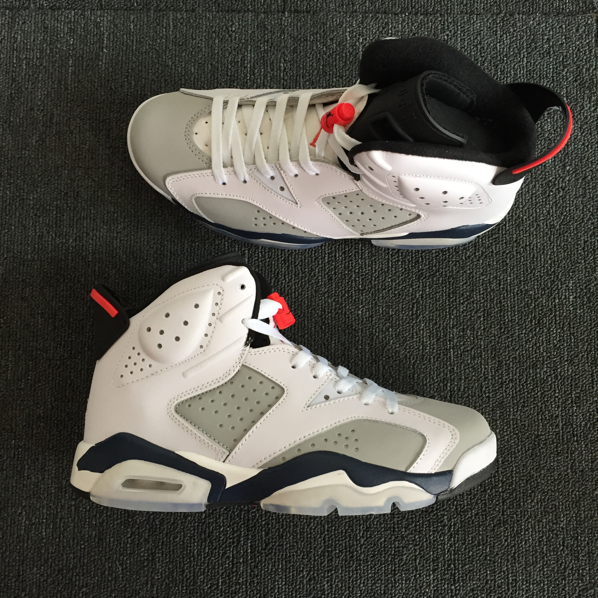 Air Jordan 6 Tinker White Grey Black Red Shoes - Click Image to Close